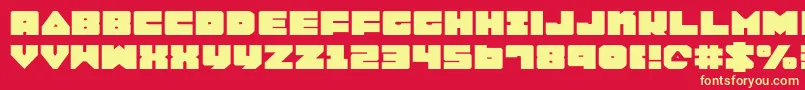 Lobotommye-fontti – keltaiset fontit punaisella taustalla