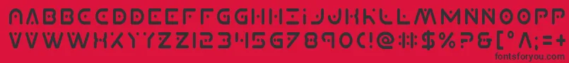 Planetxcond Font – Black Fonts on Red Background