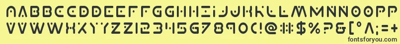 Planetxcond Font – Black Fonts on Yellow Background
