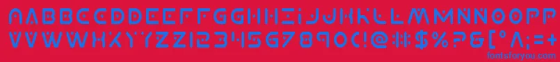 Planetxcond Font – Blue Fonts on Red Background