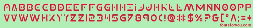 Planetxcond Font – Red Fonts on Green Background