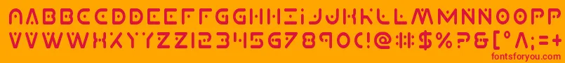 Planetxcond Font – Red Fonts on Orange Background