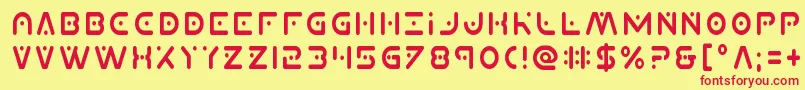 Planetxcond Font – Red Fonts on Yellow Background