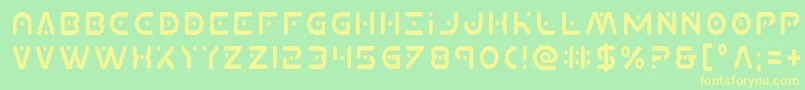 Planetxcond Font – Yellow Fonts on Green Background