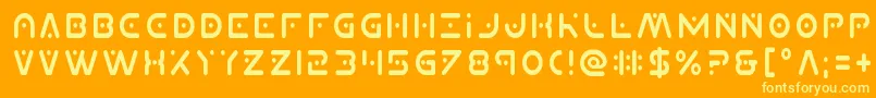 Planetxcond Font – Yellow Fonts on Orange Background