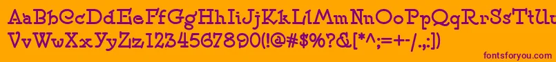 SpeedballNo2NfBold Font – Purple Fonts on Orange Background
