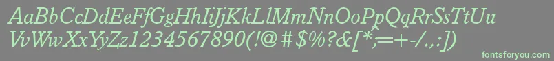 I832SlabItalic Font – Green Fonts on Gray Background