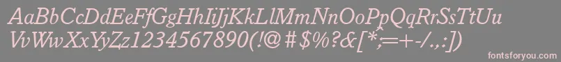 I832SlabItalic Font – Pink Fonts on Gray Background
