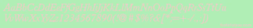 I832SlabItalic Font – Pink Fonts on Green Background