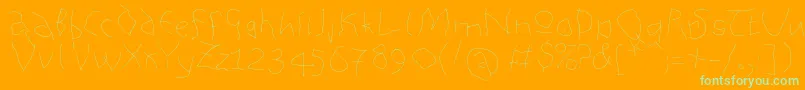 Analphabetism Font – Green Fonts on Orange Background