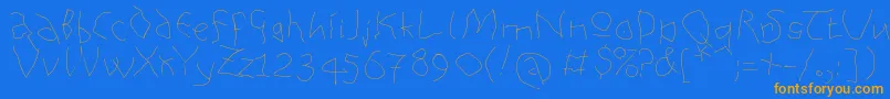 Analphabetism Font – Orange Fonts on Blue Background