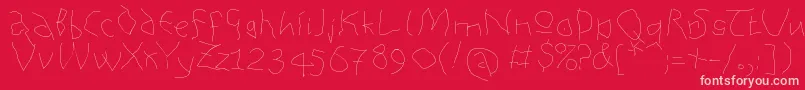 Analphabetism Font – Pink Fonts on Red Background
