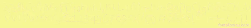 Analphabetism-fontti – vaaleanpunaiset fontit keltaisella taustalla