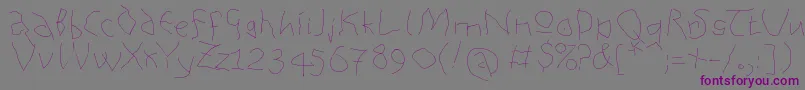 Шрифт Analphabetism – фиолетовые шрифты на сером фоне