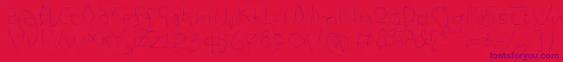 Analphabetism Font – Purple Fonts on Red Background