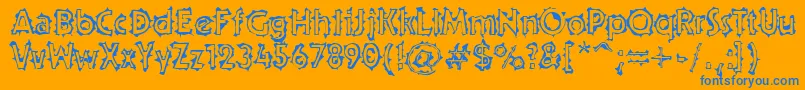 Teenick Font – Blue Fonts on Orange Background