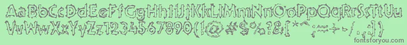 Teenick Font – Gray Fonts on Green Background