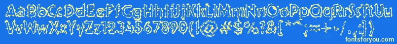 Teenick Font – Yellow Fonts on Blue Background