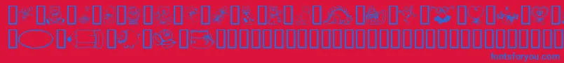 CountryCuties Font – Blue Fonts on Red Background