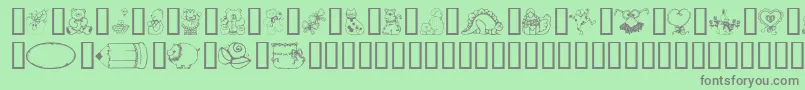 Fonte CountryCuties – fontes cinzas em um fundo verde