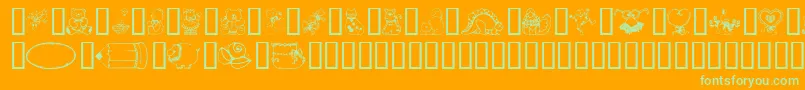 CountryCuties Font – Green Fonts on Orange Background