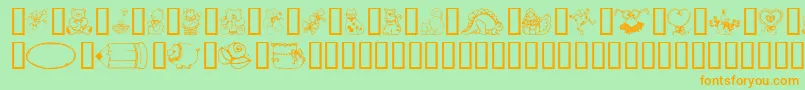 CountryCuties Font – Orange Fonts on Green Background
