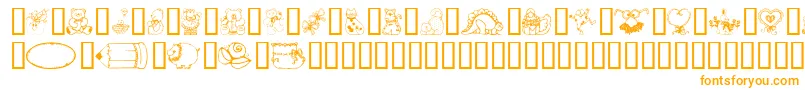 CountryCuties-Schriftart – Orangefarbene Schriften