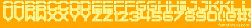 BlockStock Font – Yellow Fonts on Orange Background