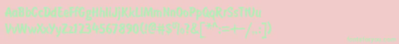Brushtype Font – Green Fonts on Pink Background