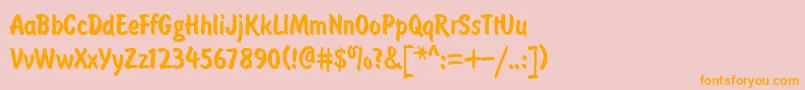 Brushtype-fontti – oranssit fontit vaaleanpunaisella taustalla