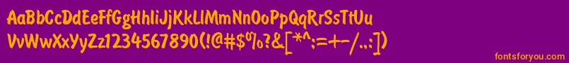 Brushtype Font – Orange Fonts on Purple Background