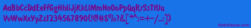Brushtype Font – Purple Fonts on Blue Background