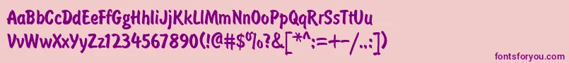 Brushtype Font – Purple Fonts on Pink Background
