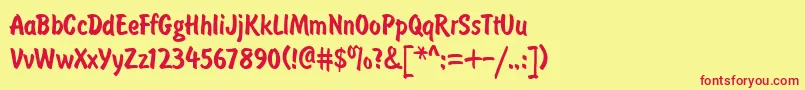 Brushtype Font – Red Fonts on Yellow Background