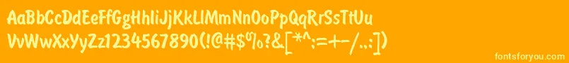 Brushtype Font – Yellow Fonts on Orange Background