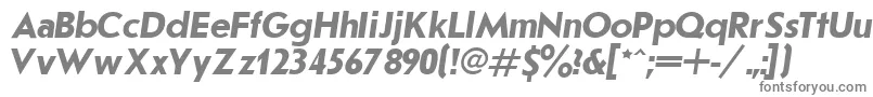 Joussbit-fontti – harmaat kirjasimet valkoisella taustalla