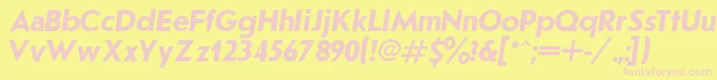 Joussbit Font – Pink Fonts on Yellow Background