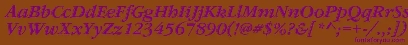 GaramondstdHandtooledbdit Font – Purple Fonts on Brown Background