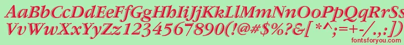 GaramondstdHandtooledbdit Font – Red Fonts on Green Background