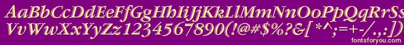 GaramondstdHandtooledbdit Font – Yellow Fonts on Purple Background