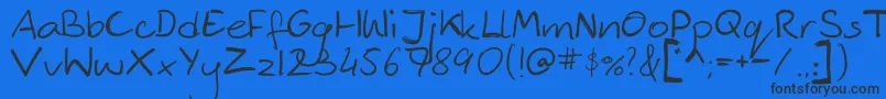 Ckjmyfont Font – Black Fonts on Blue Background