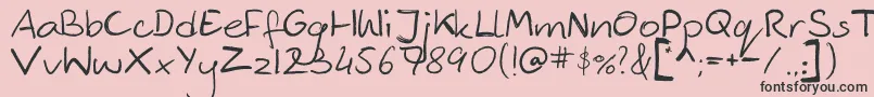 フォントCkjmyfont – ピンクの背景に黒い文字