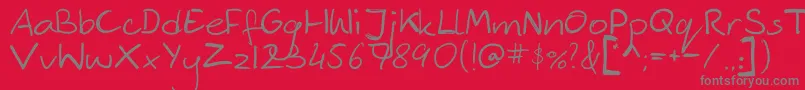 Ckjmyfont-fontti – harmaat kirjasimet punaisella taustalla