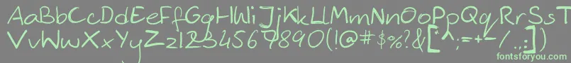 フォントCkjmyfont – 灰色の背景に緑のフォント