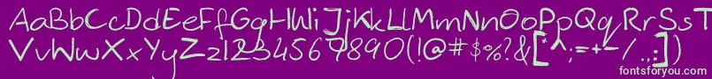 Ckjmyfont Font – Green Fonts on Purple Background