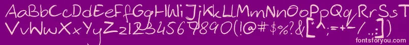 Ckjmyfont-fontti – vaaleanpunaiset fontit violetilla taustalla