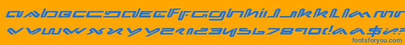 フォントXephei – オレンジの背景に青い文字