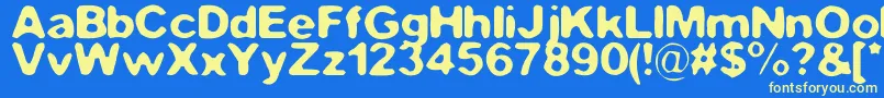 FilthyHabits Font – Yellow Fonts on Blue Background