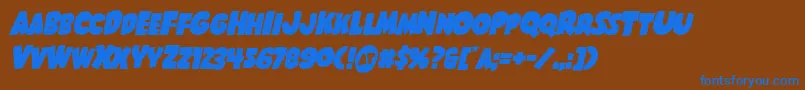 Shablagooital Font – Blue Fonts on Brown Background