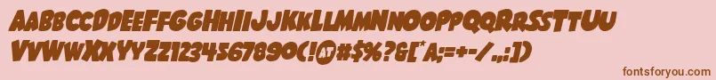 フォントShablagooital – ピンクの背景に茶色のフォント